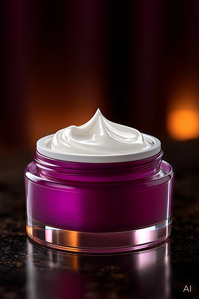 KI Produktinszenierung Kosmetik mit dramatischer Cremetextur